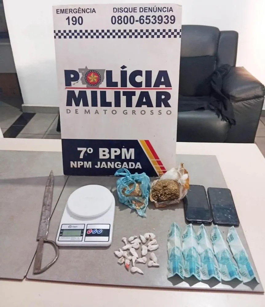 Polícia descobre tráfico de drogas em Jangada após reação a tentativa de homicídio