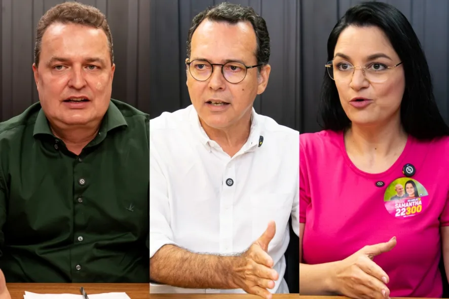 Os candidatos à Assembleia Legislativa: Max Russi, Ludio Cabral, Samantha Iris