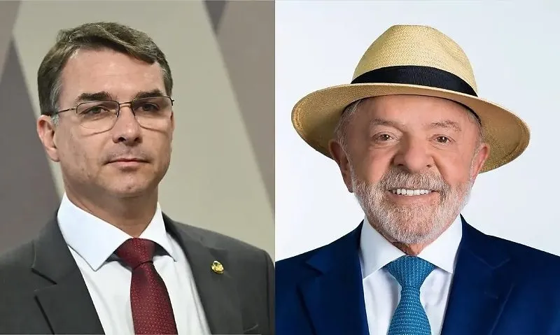 Reprodução - Flávio Bolsonaro e Lula estão tecnicamente empatados na nova pesquisa Datafolha sobre o segundo turno.