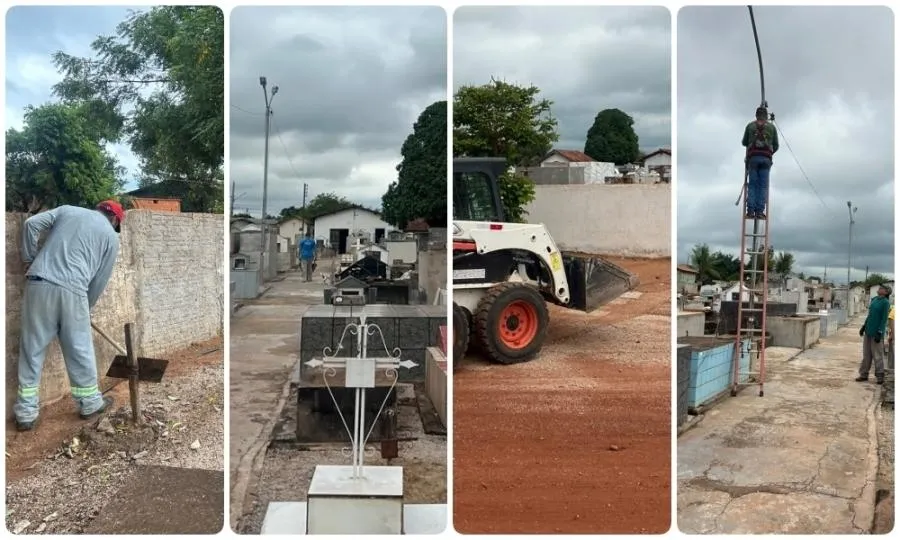 Cemitério Municipal de Rosário Oeste recebe melhorias para o Dia de Finados